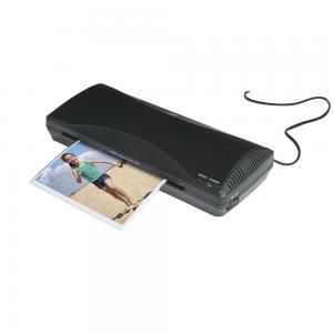 Quality Black Laminator Machine A4 Maximum Quick Warm-up Hot Cold Fast Lamination 2 Rollers for sale