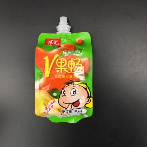 China Plastic Fruits Juice Bag Packaging Aluminum Foil Spout Pouch Straw Juice Pouch Bag on sale