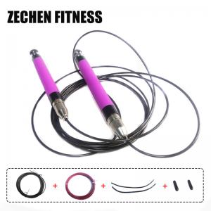 Quality Pink Crossfit Speed Jump Rope Bodybuilding PVC Cover With Self Locking System for sale