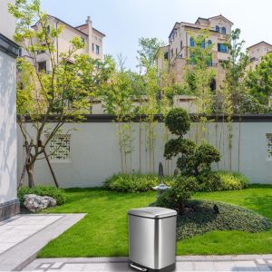 China Smudge Resistant 6.34 Gallon Steel Trash Can With Lid on sale