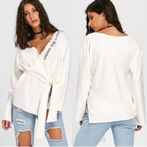 Buy cheap Spring Letter Pattern Long Sleeve Knitted Tip Top Women from wholesalers