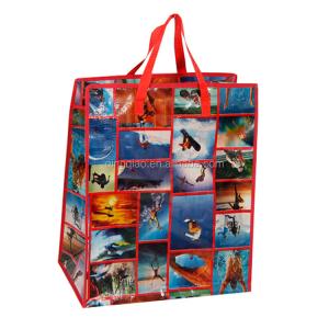 Quality Reusable Shopping Laminated Pp Woven Bag Bag Flower Design Gravure Printing Shopping Bag for sale