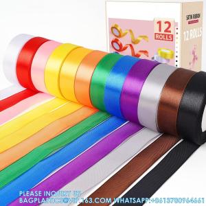 Quality Satin Ribbon Fabric Ribbon Silk Ribbon Embellish Ribbon Rolls, 2/5 Wide 5 Yard/Roll, Ribbons Perfect For Crafts for sale