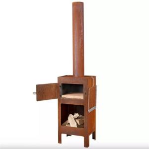 Quality Outdoor Garden Pizza Oven Wood Burning Corten Steel Fireplace With Grills for sale