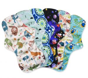 China Cloth Reusable Sanitary Pads Black Feminine Bamboo Period Pads Breathable on sale