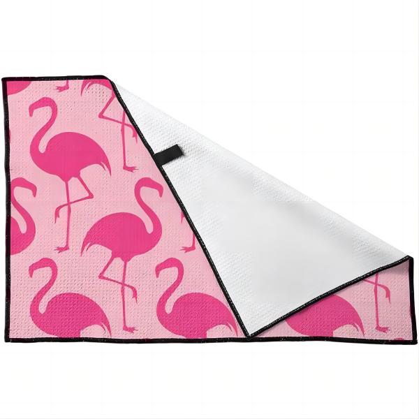 Microfiber Polyester Printed Sublimated Golf Sports Towel Custom Logo