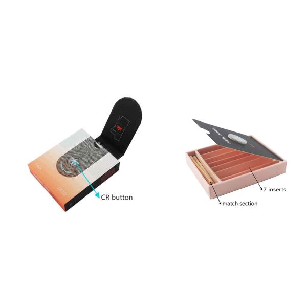 Magnetic Child Resistant Paper Pre Roll Box with Match Compartment for Pre-Rolled Cones Customizable Color and Size