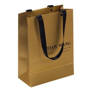 China High End Custom Gold Paper Watches Bags Satin Ribbon Rope Logo Printing on sale