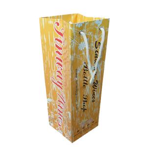 China Custom Personalised Wine Bottle Paper Bags Packaging With Design Printing on sale