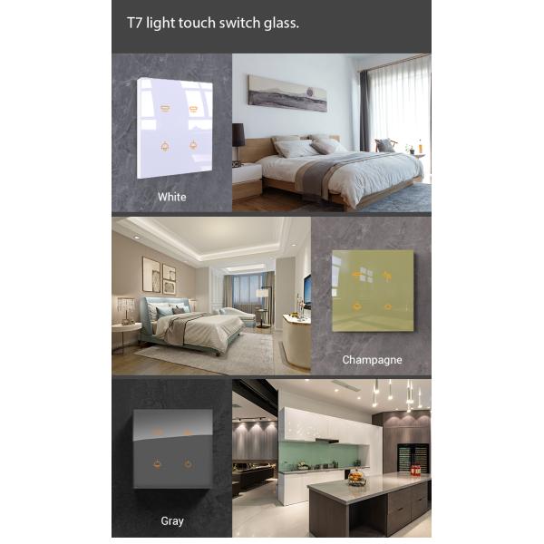 Tuya APP Zigbee Smart Switch Touch Screen Glass Plastic Material