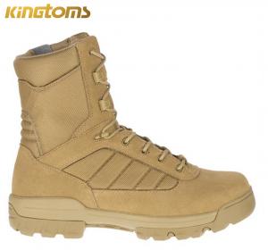 Quality YKK Zipper Military Combat Boots Tan Tactical Boots Slip Resistant for sale