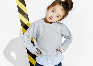 China Two Piece Grey Kids Girls Clothes Size 12 Girls Cotton Shirt Customized Size on sale