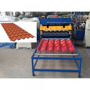 Quality Mexico Popular Zincalum Color Coated Q Step Tile Making Machine Glazed Tile Roof Sheet Roll Forming Machine for sale