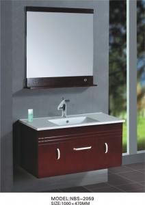 Quality Dark cherry Square Sinks Bathroom Vanities modern Feature soft closing glide hinges for sale