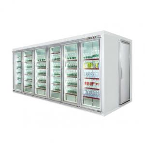 China Refrigerated Glass Door Display Chiller / Walk In Blast Freezer with Display Shelf For Meat and Vegetable on sale