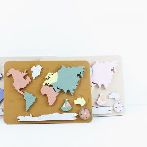 Quality World Map Continents And Ocean Silicone Puzzle Baby Gift Montessori Educational for sale