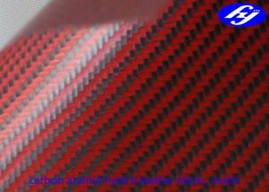 Quality Matte Polyurethane Leather Fabric Twill Red Kevlar Carbon Fiber For Musical Instruments for sale