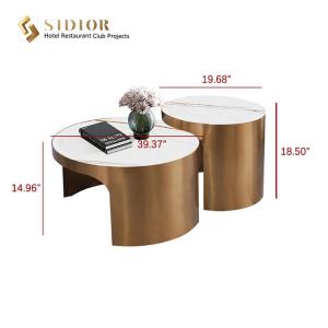 Quality Customized Round White Marble Coffee Table Modern 50cm Dia OEM ODM for sale