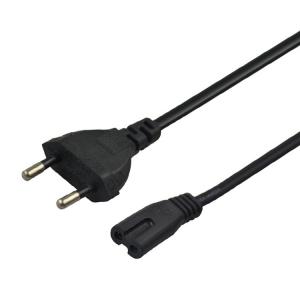 China 6.8mm O.D EU AC Power Cord 2 Pin Laptop Power Cable 2mtrs With Copper Conductor on sale