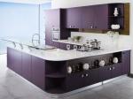 Purple colour matt lacquer kitchen cabinet,Modern kitchen design