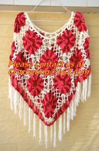 China Fringe Crochet Shawl Wrap Poncho Women Pashmina Fur Designer Handmade Crocheted Multiwear on sale