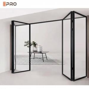 China Modern Aluminium Frames Double Glazed Bifold Door Interior Glass Folding Door on sale