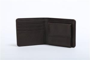 China Black Men PU Leather Wallet With Coin Pocket Two Layer Portable 12.5*8.5 Cm on sale