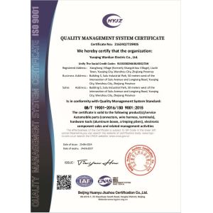 Yueqing Wanlian Electric Co., Ltd. Certifications