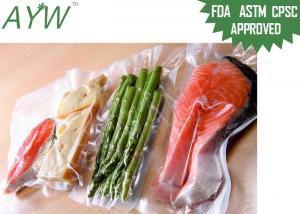 Quality FDA Test Clear Vacuum Seal Food Storage Bags , Food Grade Vacuum Storage Bag For Vegetable for sale