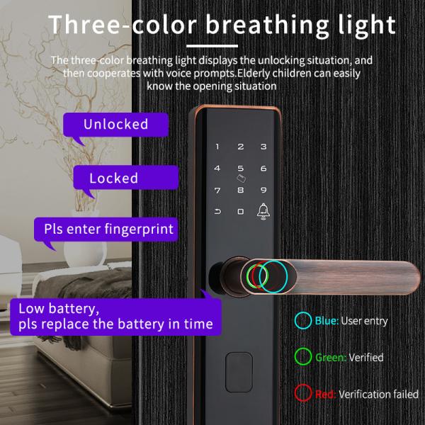 Smart Intelligent Digital Fingerprint Smart Door Lock with Handle For Elderly And Children Easily Unlocking