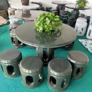 Quality Chinese Style Natural Granite Stone Outdoor Garden Stone Table Round Shape for sale