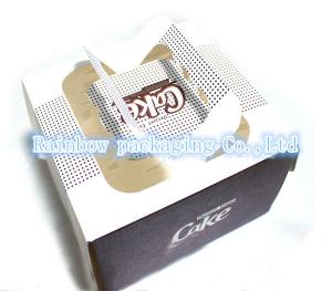 Quality Foldable Paper Box Packaging Transparent Window Handle For Cake for sale