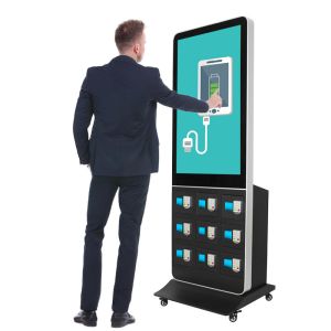 China 43/49/55 Inch Vertical Charging Advertising Display - High-Definition Digital Signage with Built-in Charger, Supports iPhone (iOS) & Android Smartphones for Retail, Mall, Restaurant Use on sale