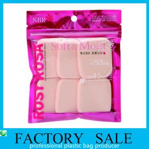 Pink color Printed heat seal edge ziplock packing bags, PET and PE laminated zip lock bags