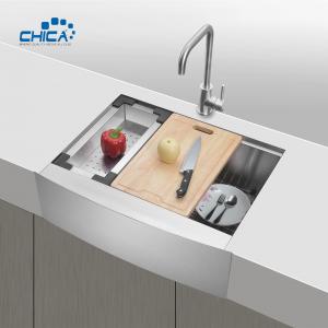China Apron Front Kitchen Sink Handmade House Kitchen Sinks SUS304 stainless steel Single Bowl Kitchen Sinks on sale