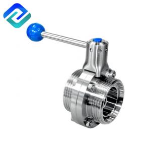 Quality SMS Sanitary Butterfly Valve Double Flanged 3 Inch Food Grade 316ss DN10 for sale