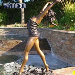 China Customized garden decoration, life-size bronze dance statue of a woman on sale