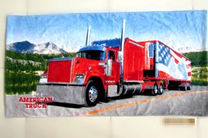 Quality 76*152cm customize printed beach towel  21s cotton  American truck for sale