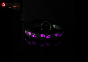 Quality Black Nylon Luminous Dog Collars LED Night Safe Harness Battery CR2032 With 80-120 Hours for sale