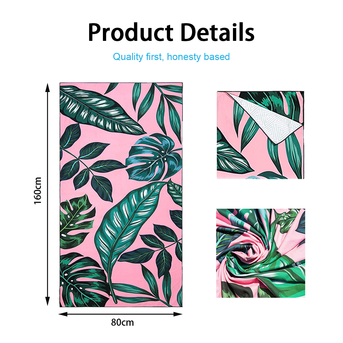 RPET Waffle Microfiber Custom Embroidered Beach Towels Blankets Sample Free