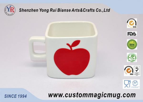 Buy 6oz 180ml Porcelain Photo Magic Mug With Apple Pattern Decoration at wholesale prices