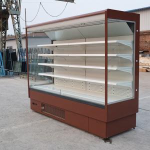 China Automatic Defrost Refrigerated Display Cabinet Vertical Open Air Curtain Merchandisers on sale