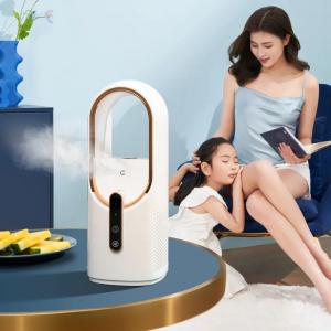 Quality Wholesale Leafless Electric Mist Fan 2200mAh Large Battery Well Design Cold Mist Humidifier Portable Safety Mist Fan Humidifier for sale