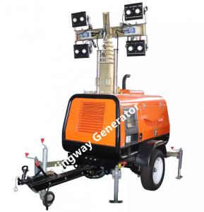 Quality Telescopic Mast Metal Halide Lamp Led Lighting Tower 9m Mobile With Diesel Generator for sale