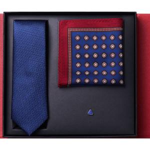 Quality Silk Yarn Dyed Navy Blue Business Ties For Men Jacquard 100% Silk Tie Handkerchief Cufflink And Necktie Gift Box Tie Set for sale
