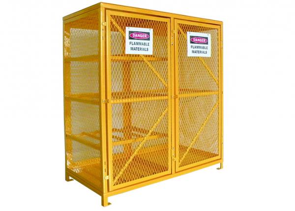 Buy Vented Gas  Cylinder Storage Cabinets 8 Horizontal 9 Vertical 5 Shelves Yellow Color at wholesale prices