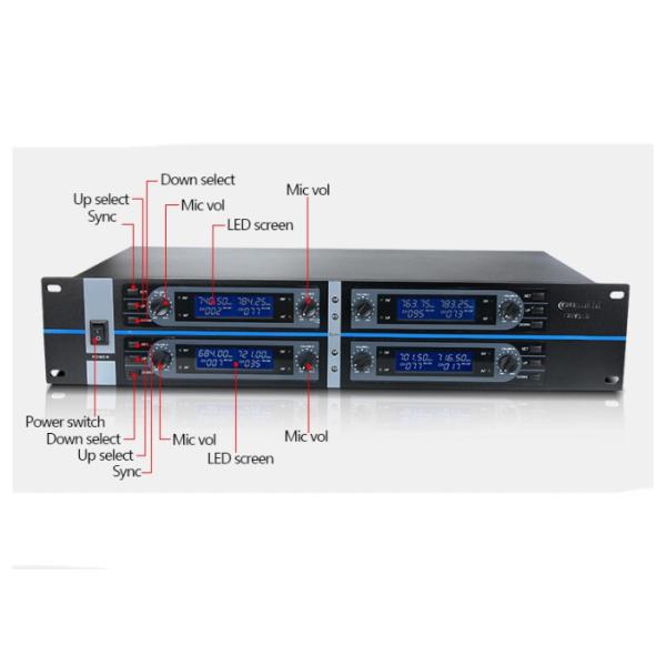 UHF PPL Wireless Conference System Microphone 60Hz - 16KHz Frequency Response