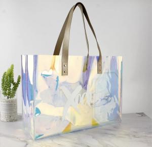 Quality Female Holographic Transparent Handbags Beach bag Laser Clear PVC Tote Shopping Bag tote shopping bags for ladies for sale