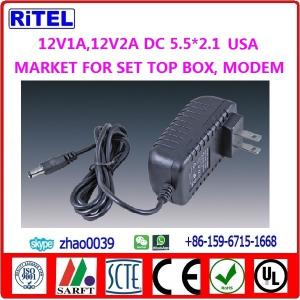 Quality 12V1A power adaptor, power supply for catv matv smatv drop amplifier,ftth optic node, cable modem, set top box for sale