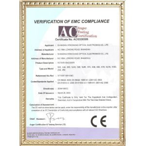 Shanghai Hengxiang Optical Electronic Co., Ltd. Certifications